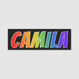 Vorname "CAMILA": Spaß-Regenbogen-Farbton Namensschild