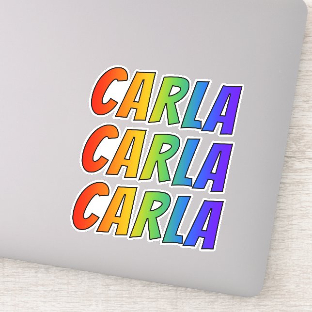 Vorname "CARLA" mit/ Fun Rainbow Coloring Aufkleber (Detail)