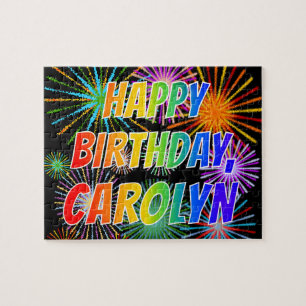 Vorname "CAROLYN", Spaß "GLÜCKLICHER BIRTHTAG" Puzzle