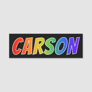 Vorname "CARSON": Spaß-Regenbogen-Farbton Namensschild