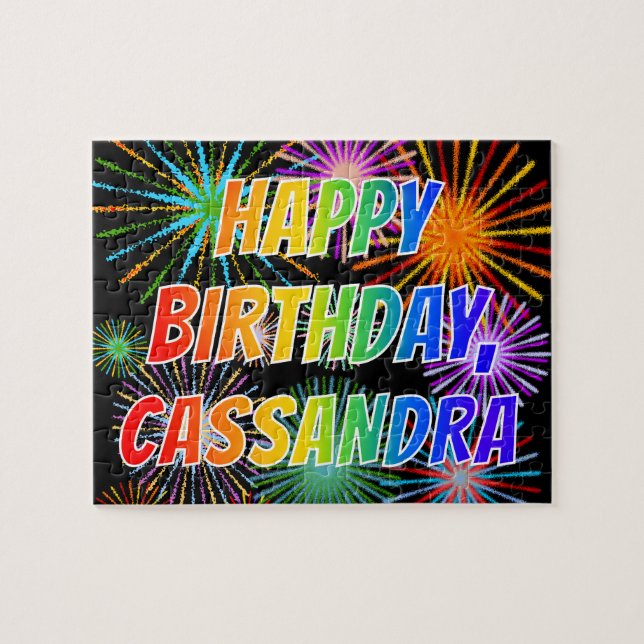 Vorname "CASSANDRA", Fun "HAPPY BIRTHDAY" Puzzle (Horizontal)