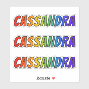 Vorname "CASSANDRA" mit Spaß-Regenbogen-Farbton Aufkleber