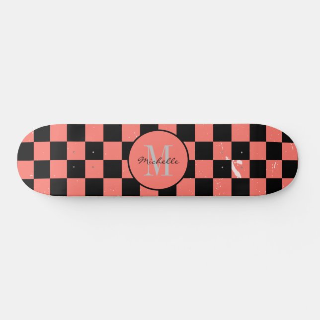 Vorname Checkerboard-Muster für benutzerdefinierte Skateboard (Horizontal)