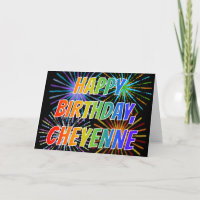 Vorname "CHEYENNE" Fun "HAPPY BIRTHDAY"