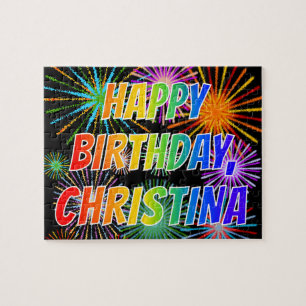 Vorname "CHRISTINA", Fun "HAPPY BIRTHDAY" Puzzle