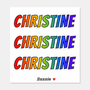 Vorname "CHRISTINE" mit/ Fun Rainbow Coloring Aufkleber