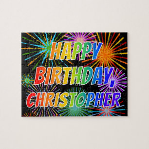 Vorname "CHRISTOPHER", Fun "HAPPY BIRTHDAY" Puzzle