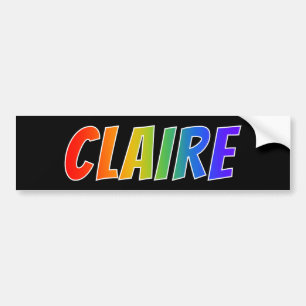 Vorname "CLAIRE": Fun Rainbow Coloring Autoaufkleber