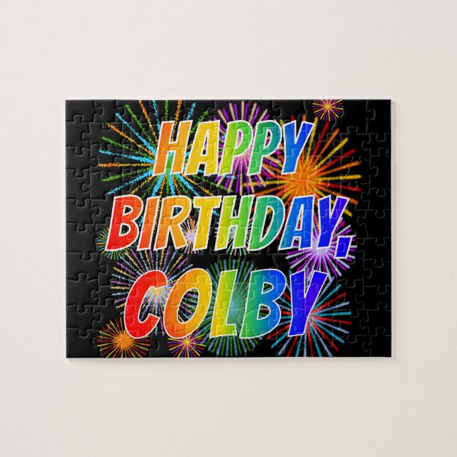 Vorname "COLBY", Fun "HAPPY BIRTHDAY" Puzzle (Horizontal)