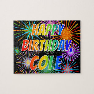 Vorname "COLE", Spaß "GLÜCKLICHER GEBURTSTAG" Puzzle