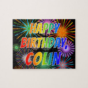 Vorname "COLIN", Spaß "GLÜCKLICHER BIRTHTAG" Puzzle