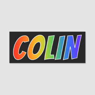 Vorname "COLIN": Spaß-Regenbogen-Farbton Namensschild