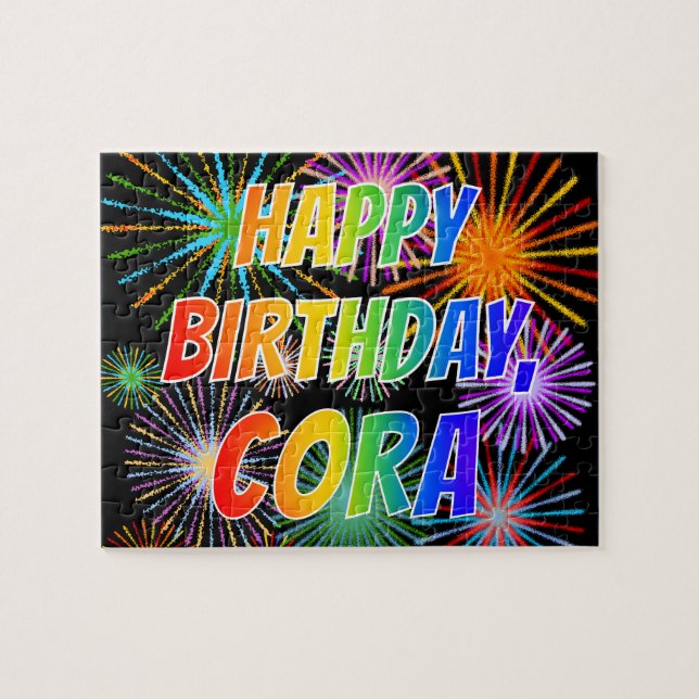 Vorname "CORA", Fun "HAPPY BIRTHDAY" Puzzle (Horizontal)