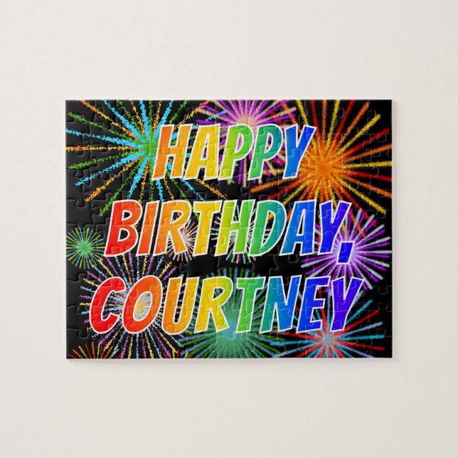 Vorname "COURTNEY", Fun "HAPPY BIRTHDAY" Puzzle (Horizontal)