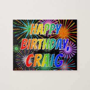 Vorname "CRAIG", Spaß "GLÜCKLICHER BIRTHTAG" Puzzle