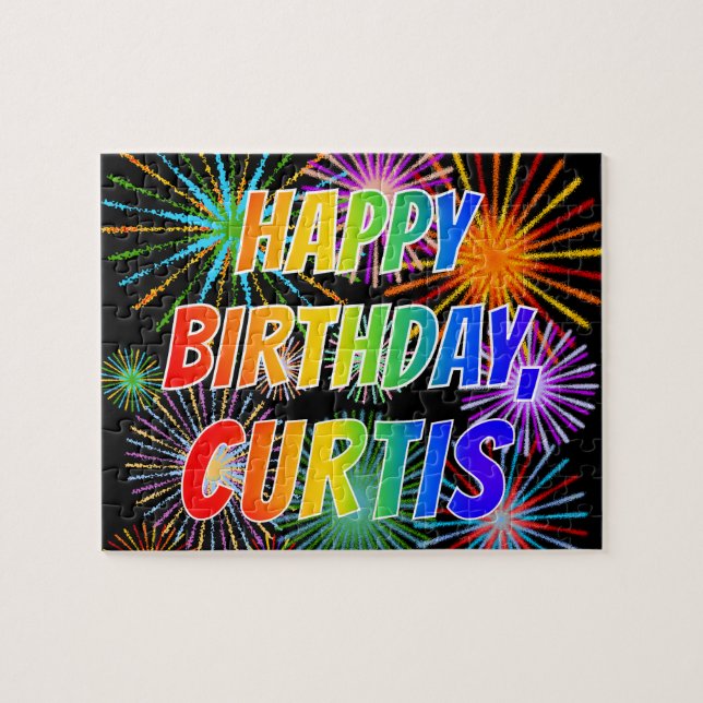 Vorname "CURTIS", Fun "HAPPY BIRTHDAY" Puzzle (Horizontal)