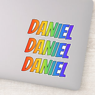 Vorname "DANIEL" mit Spaß-Regenbogen-Farbton Aufkleber
