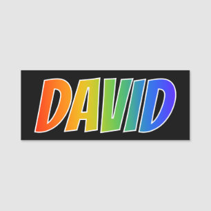 Vorname "DAVID": Spaß-Regenbogen-Farbton Namensschild