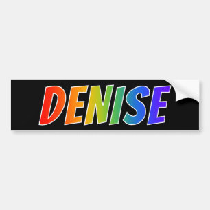 Vorname "DENISE": Fun Rainbow Coloring Autoaufkleber