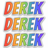 Vorname "DEREK" mit/ Fun Rainbow Coloring