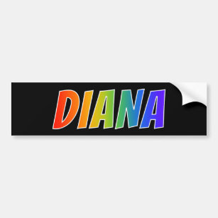 Vorname "DIANA": Fun Rainbow Coloring Autoaufkleber