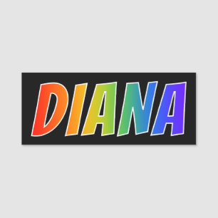 Vorname "DIANA": Spaß-Regenbogen-Farbton Namensschild