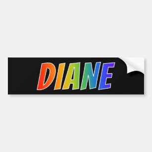 Vorname "DIANE": Fun Rainbow Coloring Autoaufkleber