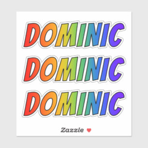 Vorname "DOMINIC" mit/ Fun Rainbow Coloring Aufkleber