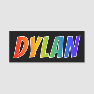 Vorname "DYLAN": Spaß-Regenbogen-Farbton Namensschild