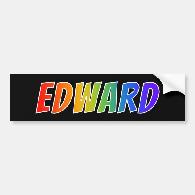 Vorname "EDWARD": Fun Rainbow Coloring Autoaufkleber (Vorne)