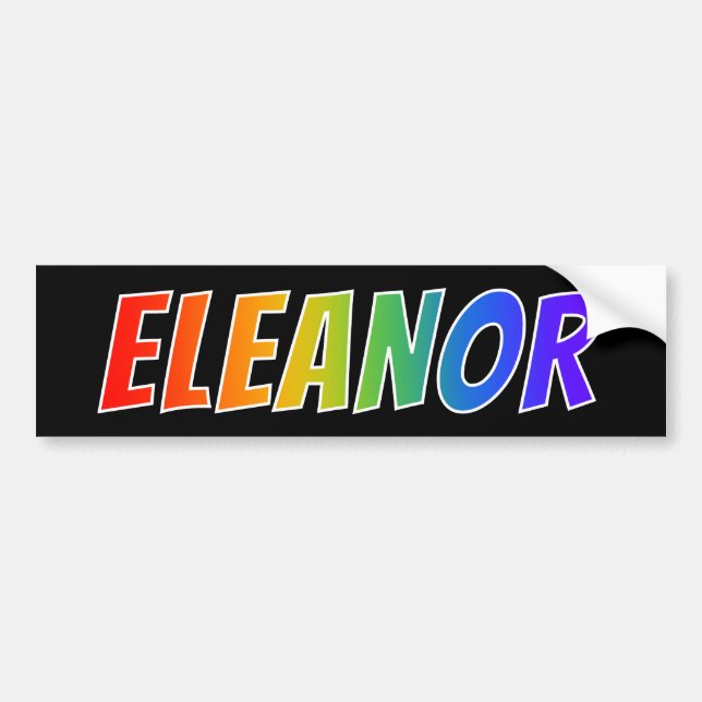 Vorname "ELEANOR": Fun Rainbow Coloring Autoaufkleber (Vorne)