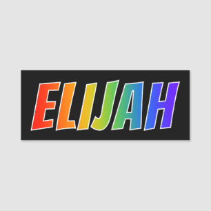 Vorname "ELIJA": Spaß-Regenbogen-Farbton Namensschild