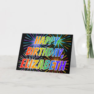 Vorname "ELIZABETH" Fun "HAPPY BIRTHDAY" Karte