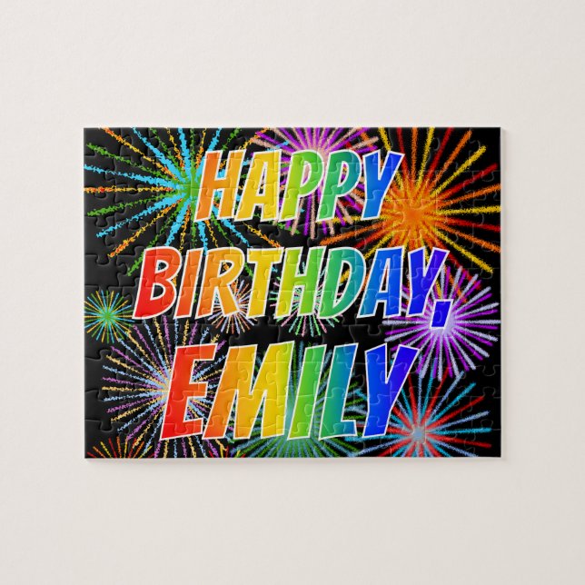 Vorname "EMILY", Fun "HAPPY BIRTHDAY" Puzzle (Horizontal)