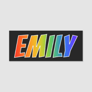 Vorname "EMILY": Spaß-Regenbogen-Farbton Namensschild