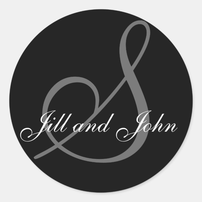 Vorname Erstname plus Vorname Schwarzer Aufkleber (Vorderseite)