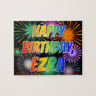 Vorname "EZRA", Fun "GLÜCK BIRTHTAG" Puzzle