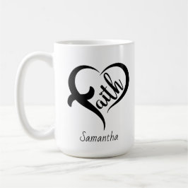 Vorname | Faith Inspiration Black Typografy Kaffeetasse