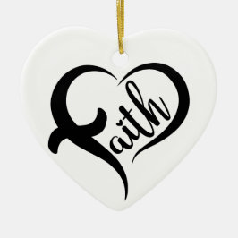 Vorname | Faith Inspiration Black Typografy Keramik Ornament