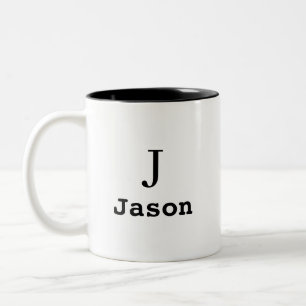 Vorname für Elegant Monogram Personalisiert Zweifarbige Tasse