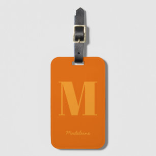 Vorname für moderne orange-gelbe Minimal-Monogramm Gepäckanhänger