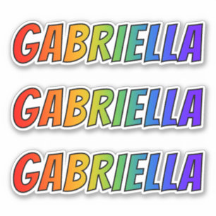 Vorname "GABRIELLA" mit Spaß-Regenbogen-Farbton Aufkleber