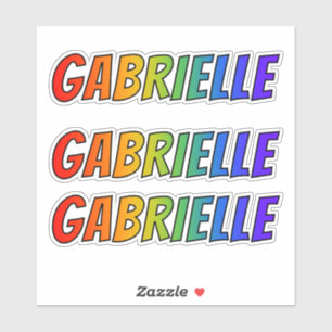 Vorname "GABRIELLE" mit/ Fun Rainbow Coloring Aufkleber