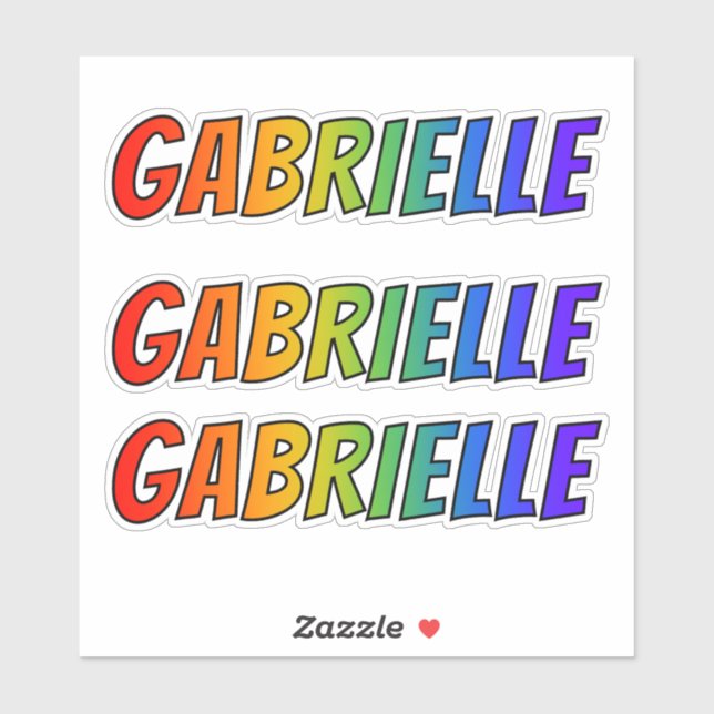 Vorname "GABRIELLE" mit/ Fun Rainbow Coloring Aufkleber (Blatt)