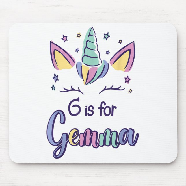 Vorname Gemma D G steht für Gemma  Mousepad (Vorne)