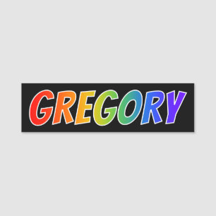 Vorname "GREGORY": Spaß-Regenbogen-Farbton Namensschild