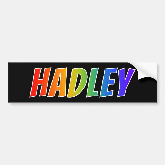Vorname "HADLEY": Fun Rainbow Coloring Autoaufkleber (Vorne)