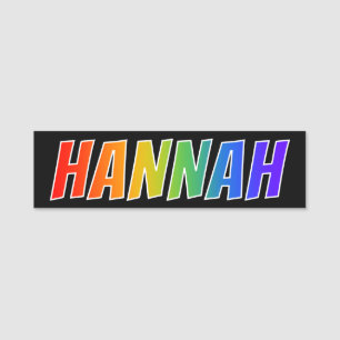 Vorname "HANNAH": Spaß-Regenbogen-Farbton Namensschild