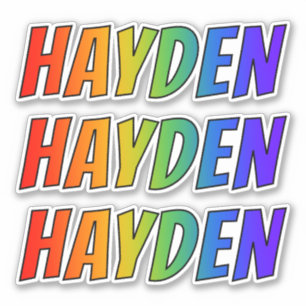 Vorname "HAYDEN" mit Spaß-Regenbogen-Farbton Aufkleber