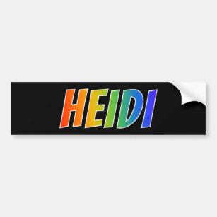 Vorname "HEIDI": Fun Rainbow Coloring Autoaufkleber